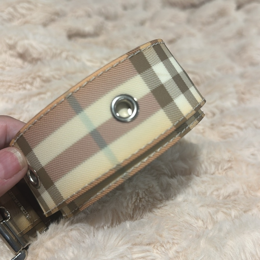 Burberry belt; pink, cream, khaki; worn once; size 100 - Picture 4 of 4